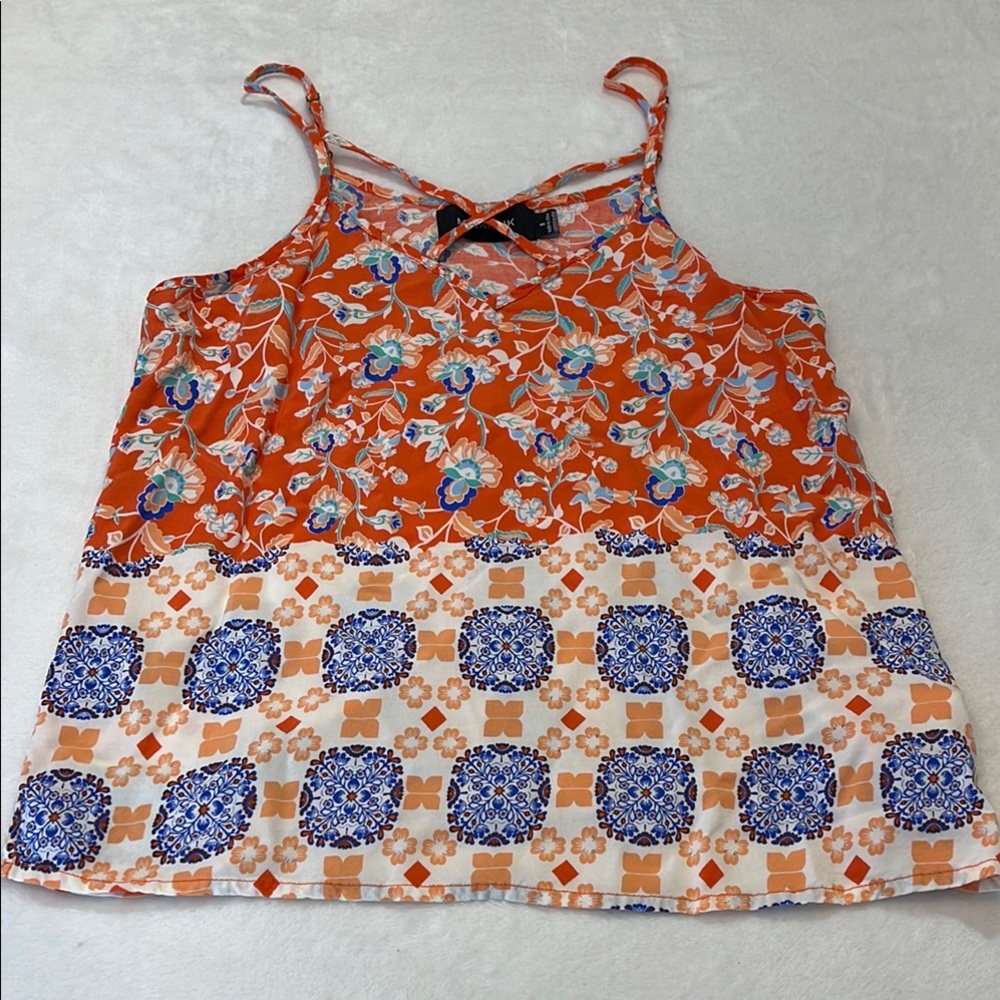 MINKPINK WOMENS SIZE S Floral and Geometric Print Women's Top